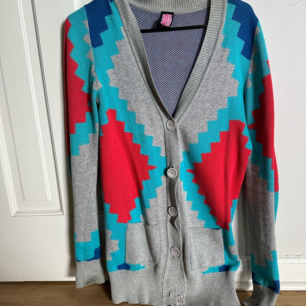 Vintage retro oversized southwest print cardigan